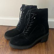 NEW Aerosoles Black Suede Taba Lace Up Boots Size 7 US