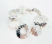 Nine West Silver tone hammered chunky bracelet