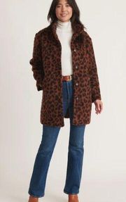 Marine Layer Stephanie Cocoon Coat in Cheetah Size Medium NWOT