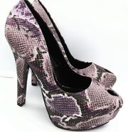 kovie snake print platform pumps