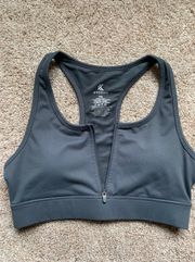 Women’s S Gray Zipper Sports Bra