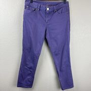 Tory Burch Purple Jeans Women 29 Crop Alexa Cropped Preppy