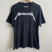 METALLICA  Black White Crewneck Graphic Short Sleeve Graphic Band Tee