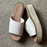 Esprit Platform Sandal Espadrille Shoe Size 10 White