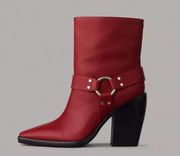 NEW Rag & Bone Rio Western Heeled Boots Ruby Red Size 8.5