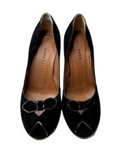 Marc Jacobs Peep Toe Bow Suede Pumps US 7.5