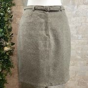 Cynthia Cynthia Steffe Belted Tweed Pencil Skirt Career Taupe Tan Brown Size 6