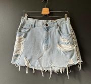 Furst of a Kind Lee Ripped Distressed Jean mini Skirt