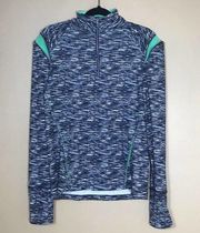 Skechers Track Jacket Womens Large Gray Green Quarter Zip‎ Mock Neck Sport