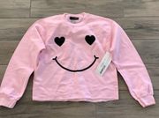 lulusimon studio for vici happy face crewneck pull over sweater