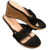 TARYN ROSE KEELY BLACK THONG WEDGE PLATFORM SANDAL SHOES 10.5