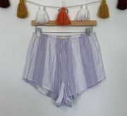 LA Hearts Lilac Purple White Striped Linen Blend Shorts Size Small