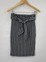 Anthropologie Maeve Bodycon Pencil Knit Mini Skirt Gingham Checked Womens XS