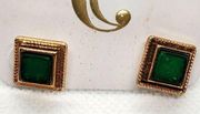 NWT Charming Charlie Gold & Green Earrings