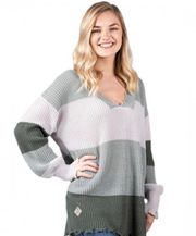 Simply Southern Gray Striped Sweater