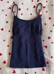 NWT  navy blue tank top with cinched/tie corset back