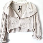 Gershon Bram neutral ecru muslin cropped jacket