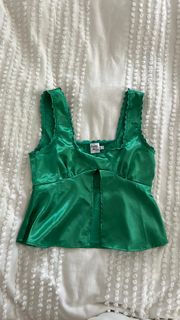 Green Satin Top