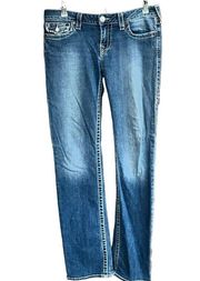 True Religion Low Rise Straight Leg Jeans Size 31 with Flap Pockets 90s