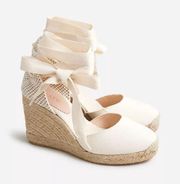 J. Crew Beige Lace Up Espadrille Wedges | High Heel Size 7 worn once 