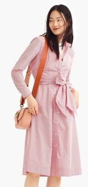 J.Crew Stripe Tie-Waist Shirtdress