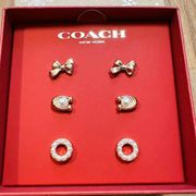 NWT  SIGNATURE PEARL BOW EARRINGS SET IN ROSE GOLD New In box