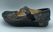 Alegria Dayna Leopard Stripes Mary Jane Shoes Size 9