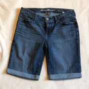 Eddie Bauer Womens Slightly Curvy Dyed Denim Bermuda Shorts