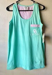 🆕  Pastel Teal Pink & White Striped OU Tanktop | Large