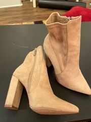 Boutique Nude Suede Heels