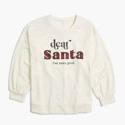 Relaxed Blouson-Sleeve Dear Santa Graphic Sweatshirt 18/20