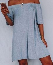 The Fifth Label Off Shoulder Dress Gray