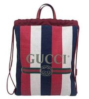 Gucci Drawstrings Logo Stripes Signature Backpack