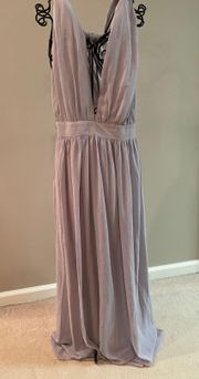 Gray Halter Style Maxi Dress
