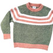 Paris Green & Orange Stripe Wool Sweater