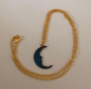 Handmade Blue Crescent Moon Necklace 🌙