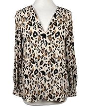 & Other Stories Cheetah Animal Print Balloon Sleeve Popover Top Blouse