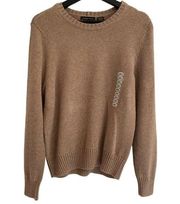 Jean Pierre Sweater Womens Size L Brown Taupe Heather Crewneck Knit 100% Cotton