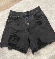 Black Denim Shorts