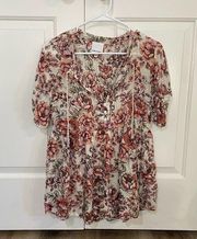 Skylar and Madison Floral Patterned Shirt Size S