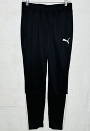 Puma Drycell Tapered Sweatpants Joggers Black White Ankle Zip Size M (28x28)