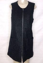 Sanctuary Long Zip Wool Blend Teddy Vest size L