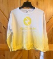 RBX Active White Yellow Ombré Dip Dye Lightweight Sweatshirt Med NWT