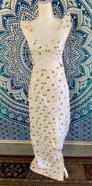 White Cut-Out Maxi Dress