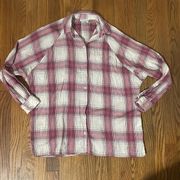 🟢 𝅺 button down plaid flannel shirt size 4