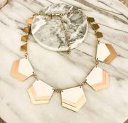 Express Off White Geometric Statement Necklace - Gold-Toned Metal Glam
