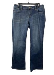 Kut From The Kloth Mid Rise Boot Cut Denim Blue Jeans Size 12 / 14