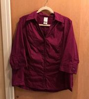 Purple button down blouse size 2X