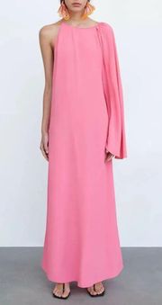 dress cape oversize kimono blogger pink maxi long wedding party summer