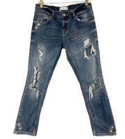 MNG MANGO Ripped jeans with stars size 2